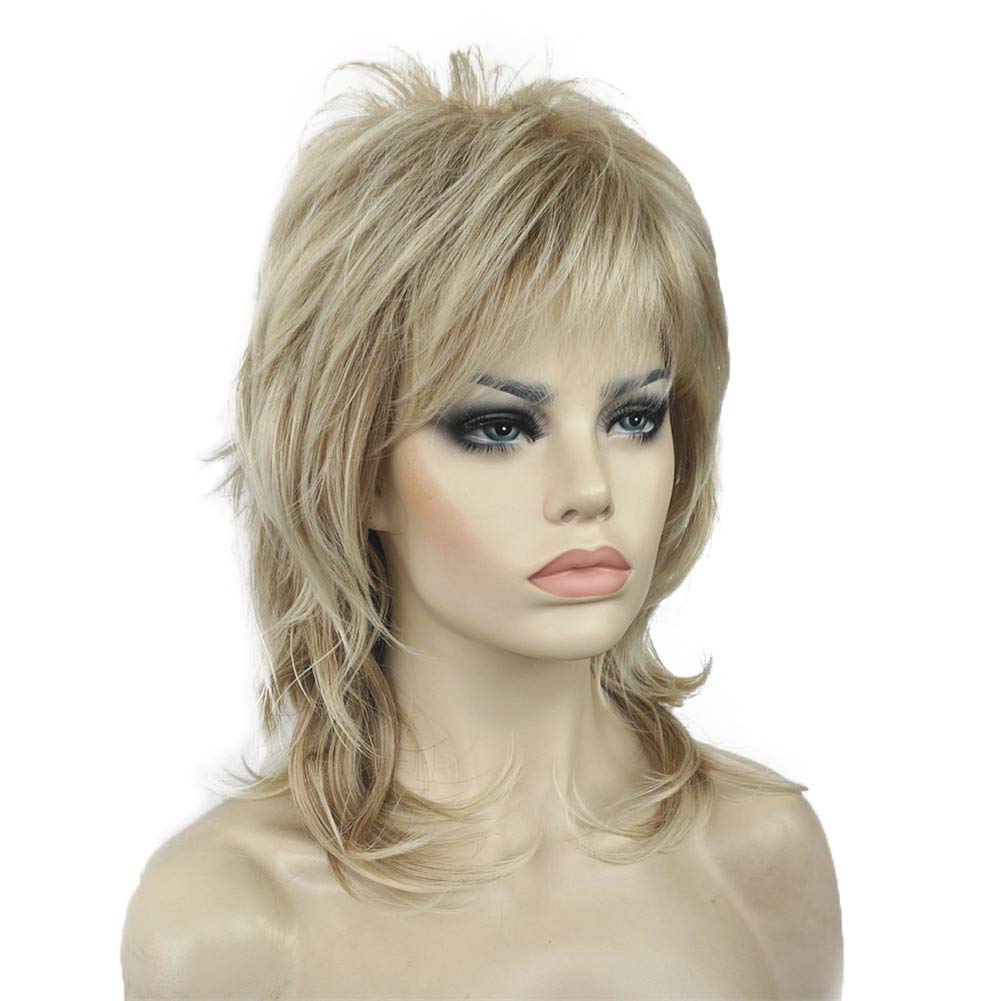 Price:$20.99     Aimole Shaggy Layered Wig Shoulder Length Women's Wig with Hair Bangs Premium Synthetic Hair Wig for Women (15BT613)   Beauty