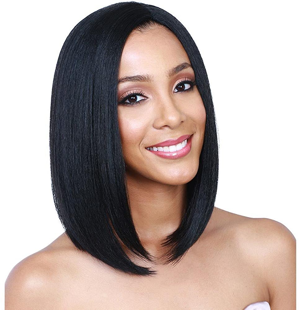 Price:$19.99    OxySoul Pastel Short Straight Hair Bob Black Wigs Synthetic Wig for Girl (Black)  Clothing