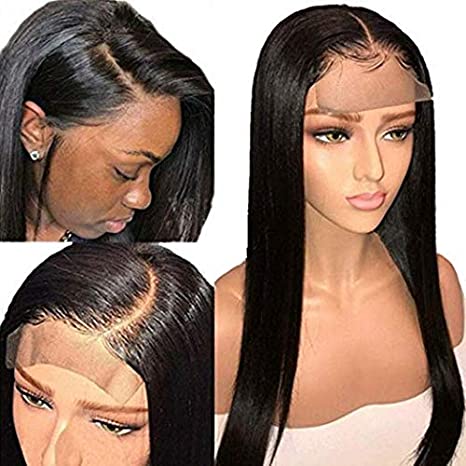 Price:$65.10     Straight Wave Human Hair Wig 13x4 Lace Front Wigs 360 wigs 180% Density Pre Plucked with Baby Hair Brazilian Straight Wave Wig for Black Women Natural Color   Beauty