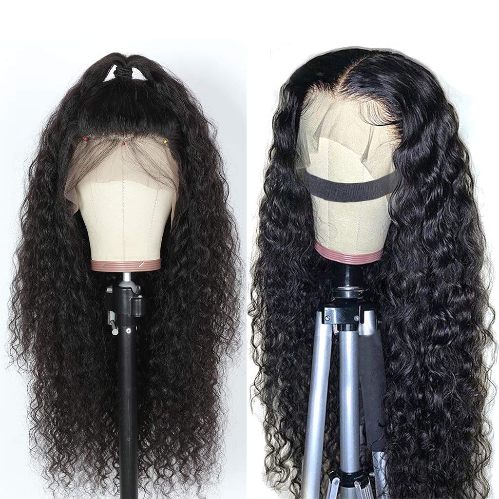 Price:$219.80     Megalook Lace Front Wigs Human Hair 26inch Water Wave Human Hair Wigs For Black Women 13x4 Transparent Lace Wigs Pre Plucked Hairline with Baby Hair   Beauty