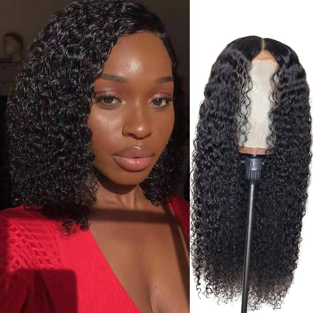 Price:$54.99     Aliabc 4x4 Curly Lace Closure Wigs Brazilian Curly Lace Front Wigs Virgin Human Hair Wigs for Black Women Natural Color(10 Inch)   Beauty