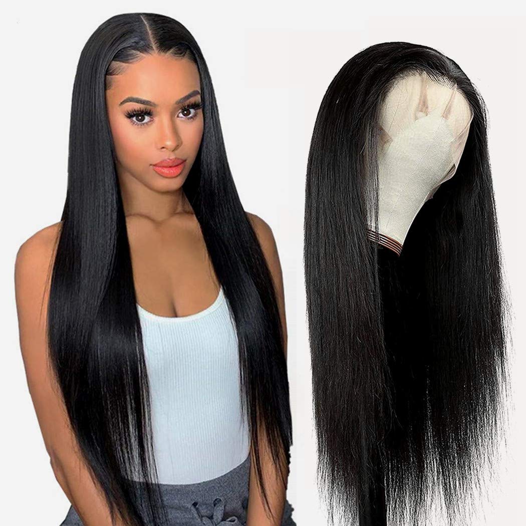 Price:$129.99     NUOF Lace Front Human Hair Wigs (22Inch) 13x4 Straight Hair Lace Front Wig Human Hair Pre Plucked 150% Density 9A Human Hair for Black Women   Beauty