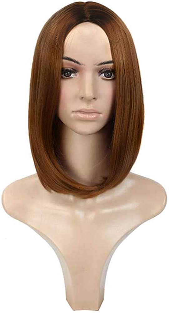 Price:$19.99    OxySoul Pastel Short Straight Hair Bob Black Wigs Synthetic Wig for Girl (Brown)  Clothing