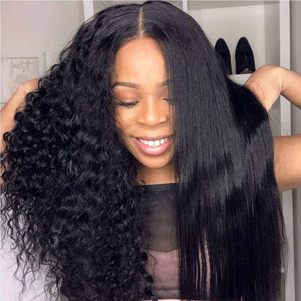 Price:$63.96     10A Wet And Wavy Hair Wig 100% Human Hair Lace Front Wigs Glueless Pre Plucked Lace Front Wigs Indian Dream Straight Hair 1x4 Middle Part Lace Wig Will Become Deep Wave After Wash Lace Wig   Beauty