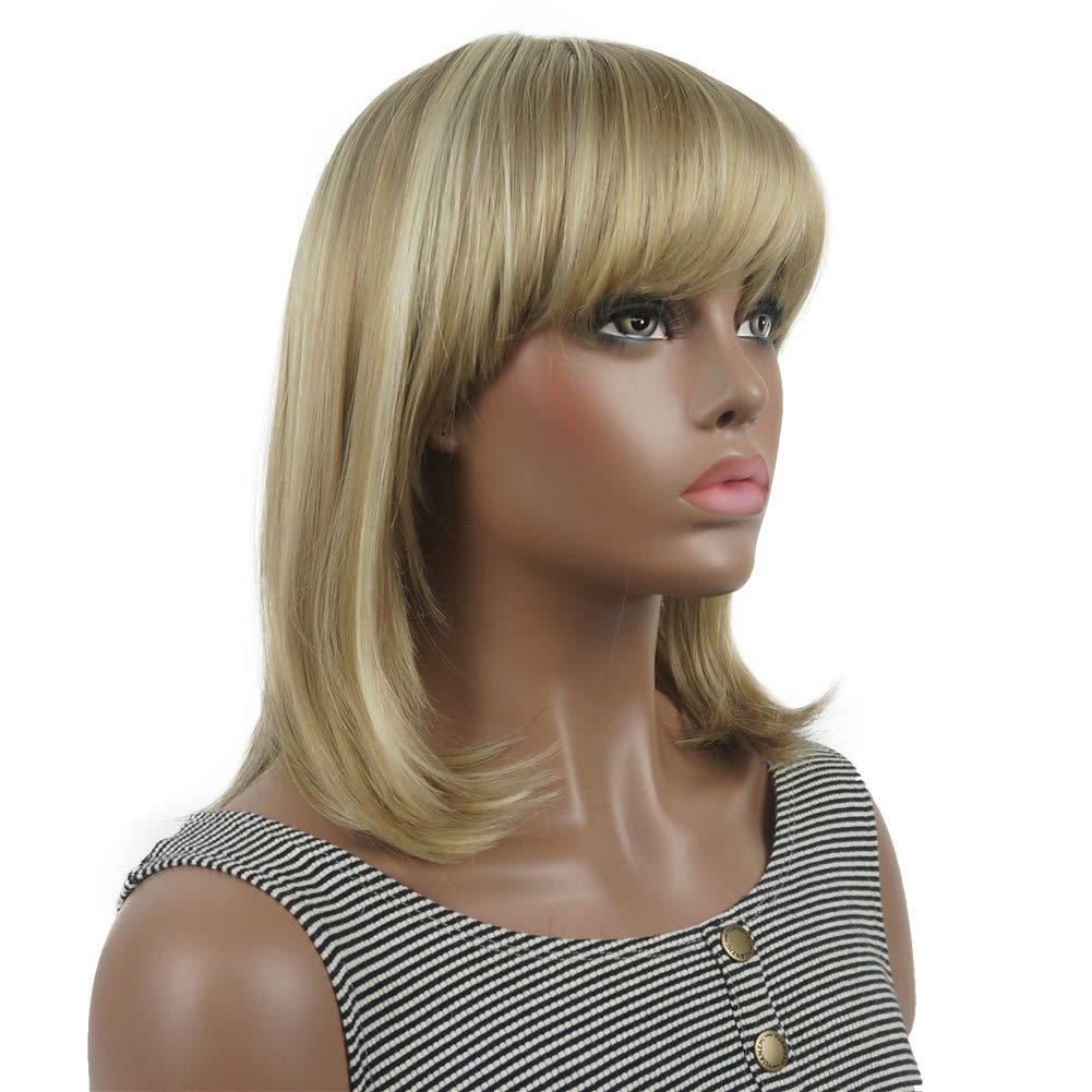 Price:$17.99     Aimole Straight Wigs with Bangs Medium Long Hair Women Synthetic Wig   Beauty
