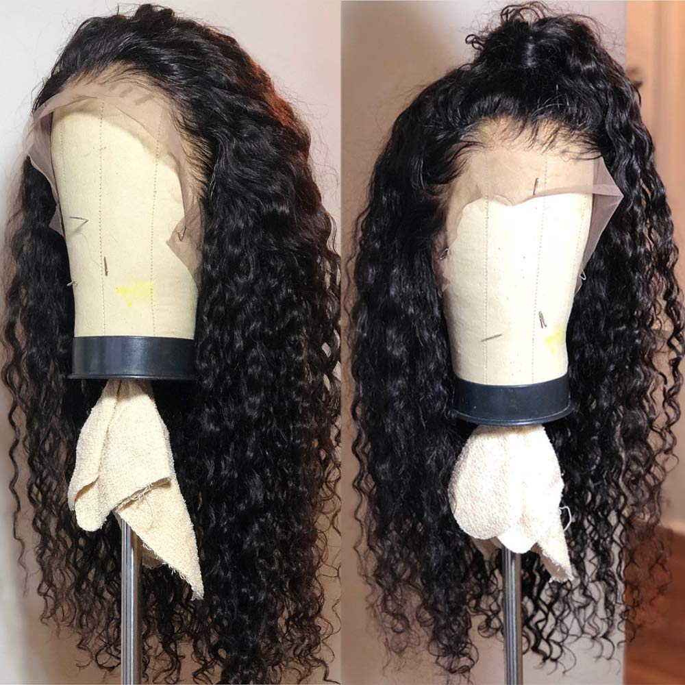 Price:$41.77     Fureya Long Loose Curly Glueless Lace Front Wigs for Women Heat Resistant Fiber Synthetic Hair with Baby Hair 24 inch …   Beauty