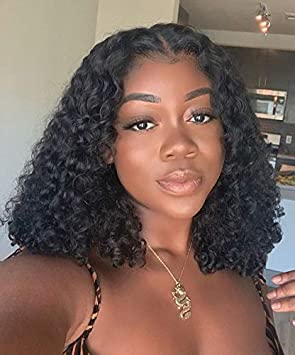 Price:$22.99     Runm Black Short Afro Curly Wig for Black Women Roots Synthetic Kinky Curly Hair Wig Afro Heat Resistant Full Black Wigs （Black）   Beauty