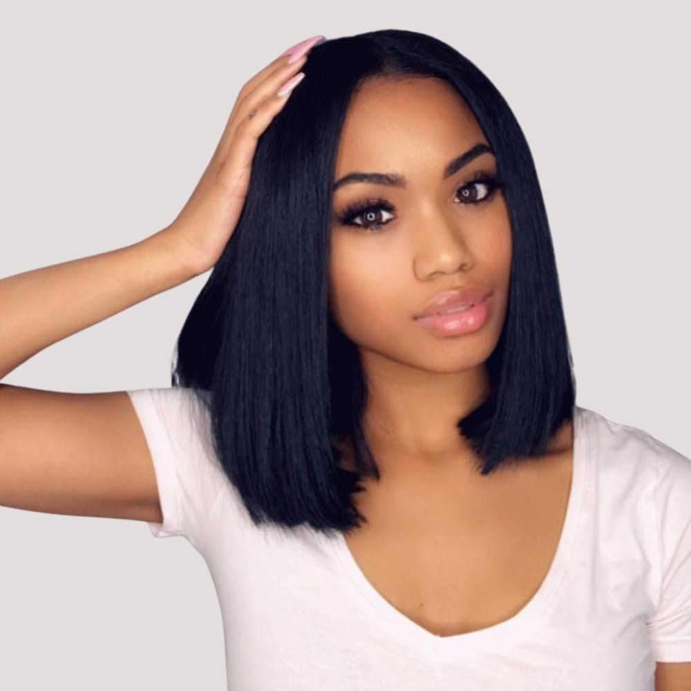 Price:$15.99    Tereshar Bob Wigs Short Black Wig Silky Straight Synthetic Hair Natural As Real Hair Colorful Bob Wig for Women and Ladies Daily Cosplay Party Halloween  Beauty