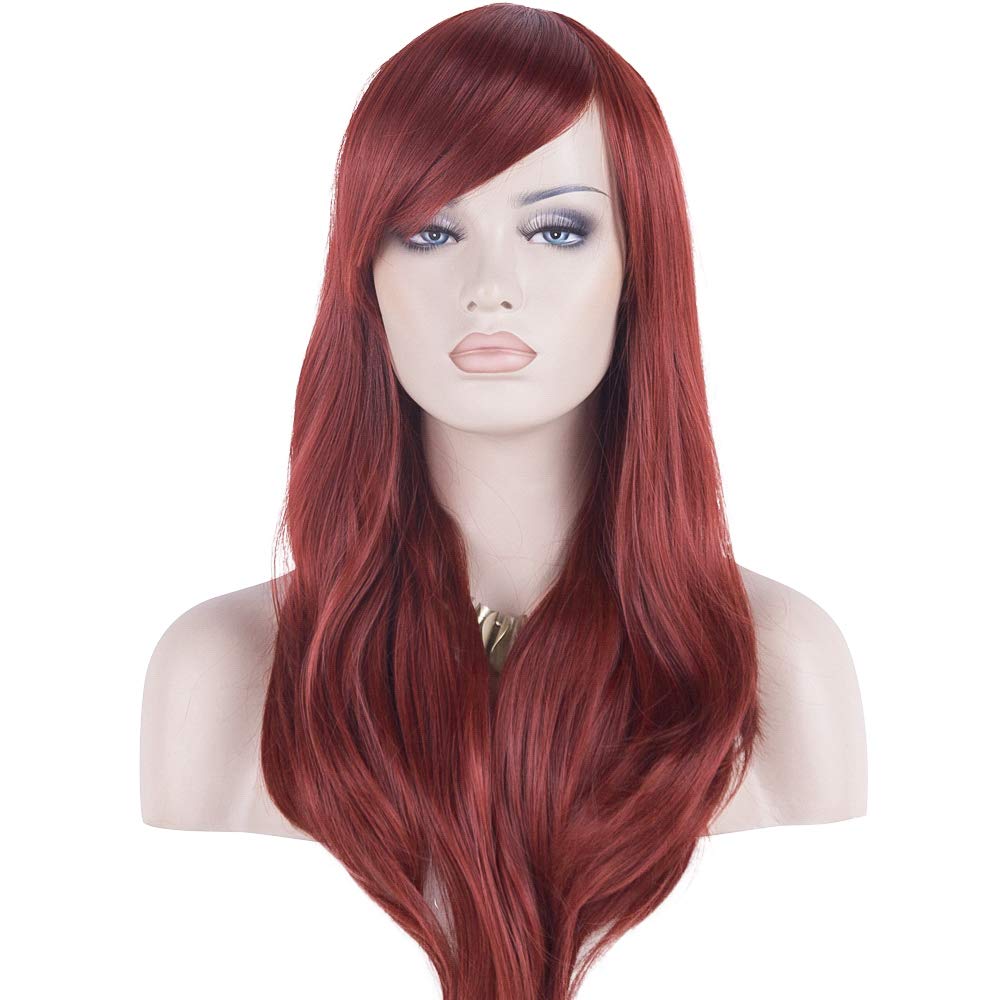 Price:$15.99     DAOTS 28" Wig Long Heat Resistant Big Wavy Hair Women Cosplay Wig (Wine Red)   Beauty