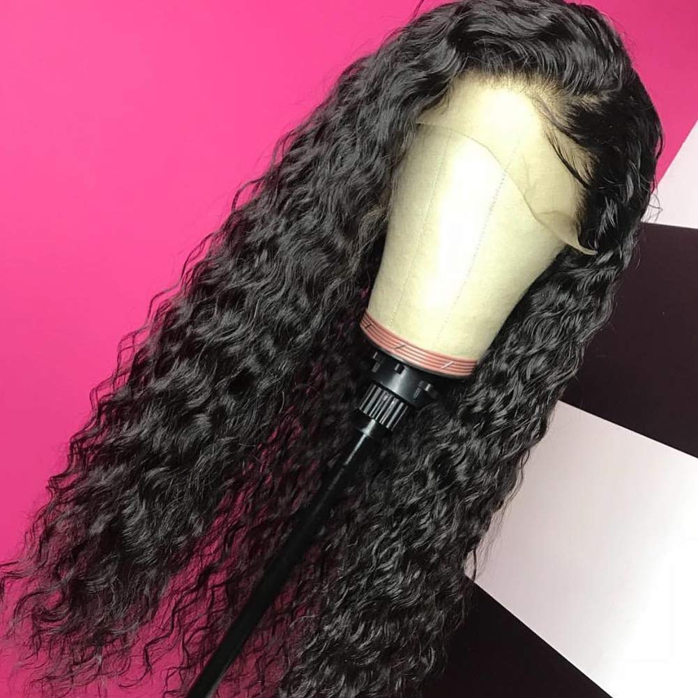 Price:$41.78     Giannay Hair Curly Wigs for Black Women Lace Front Wigs with Baby Hair Long Loose Wave Synthetic Wig Heat Resistant Fiber 180% High Density Natural Looking Hair Replacement Wigs 24"   Beauty