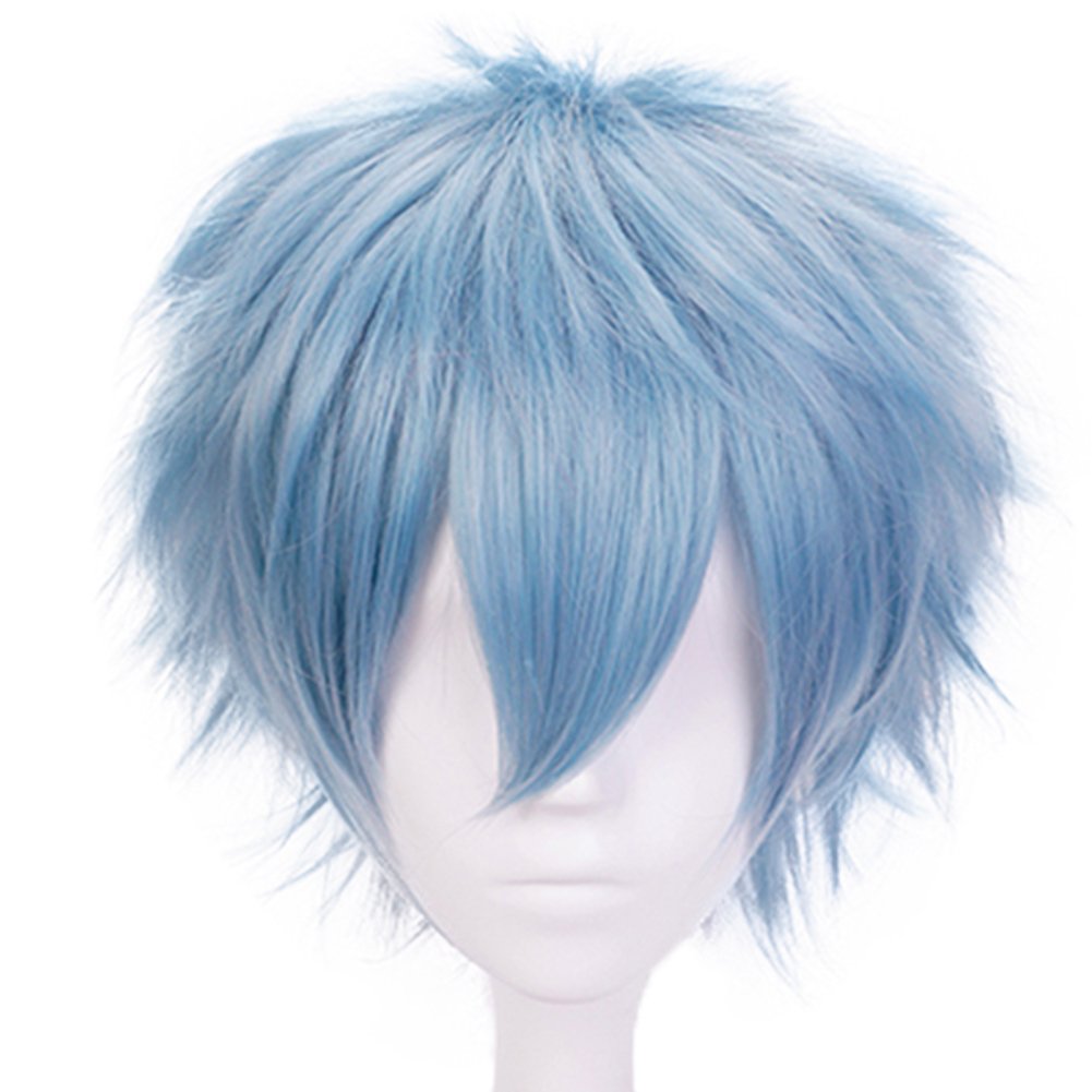 Price:$15.99    Anogol Hair Cap+Blue Anime Cosplay Wig Short Synthetic Hair Halloween Costume Hero Wigs  Beauty