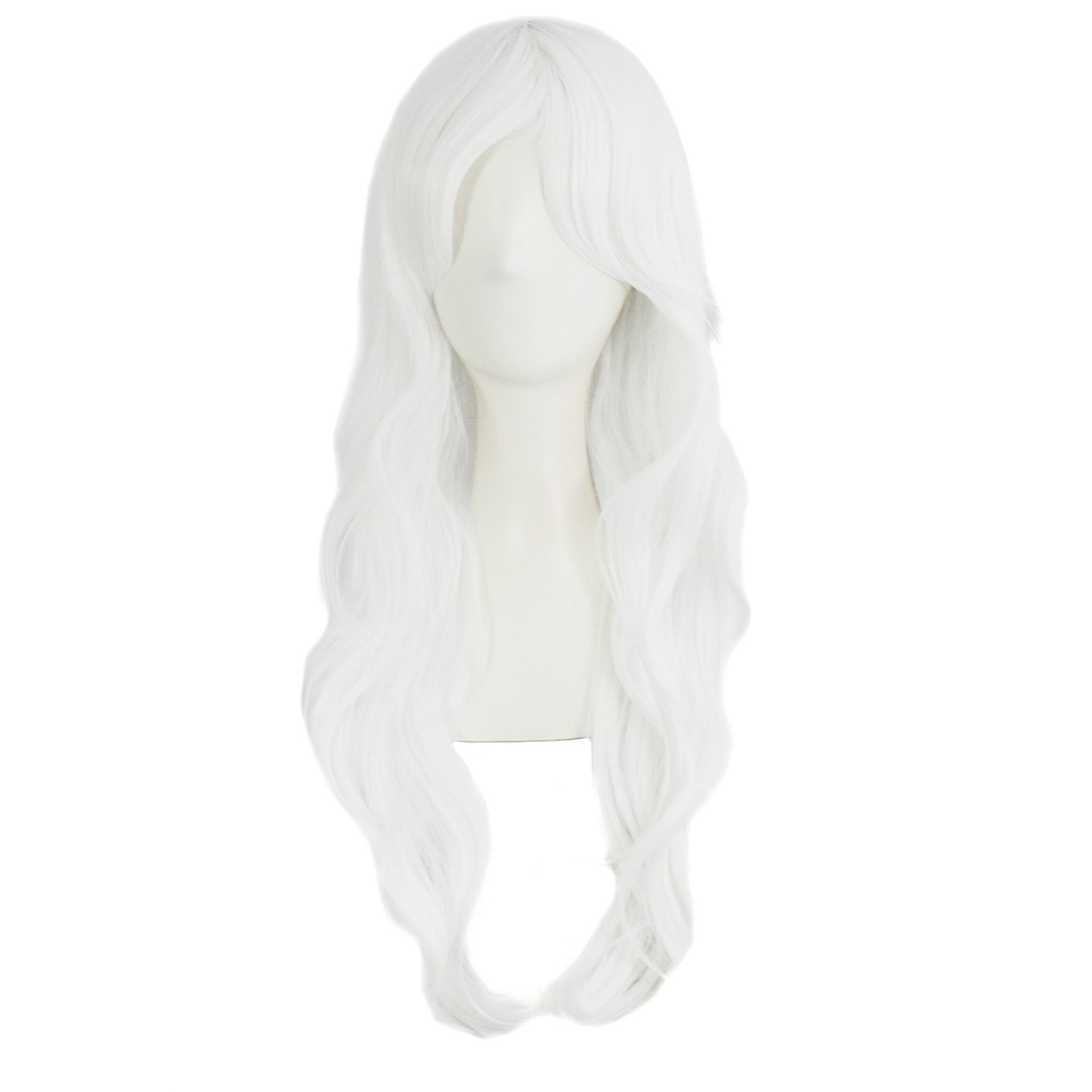 Price:$12.99     MapofBeauty 28" 70cm Long Curly Hair Ends Costume Cosplay Wig (White)   Beauty