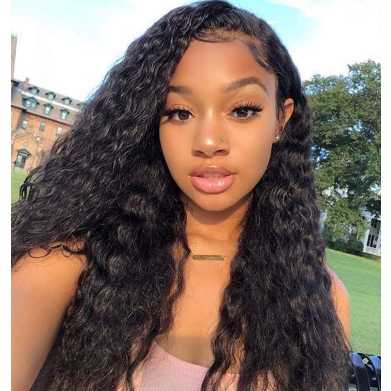 Price:$19.99     Persephone 2021 Synthetic Curly Wigs for Women Glueless Long Black Wig with Natural Hairline Heat Resistant Loose Curly Wigs 22 Inches   Beauty