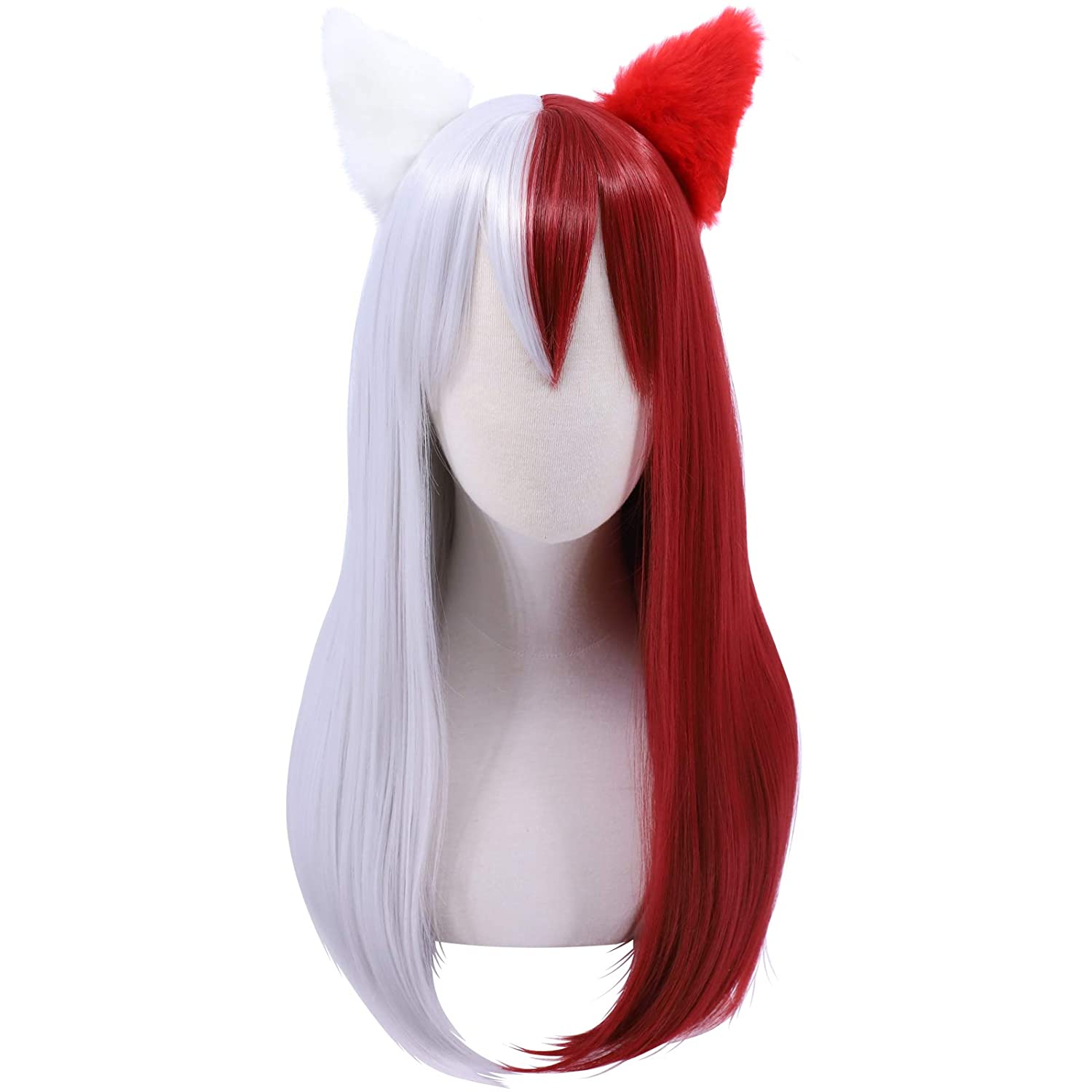 Price:$22.99    Cfalaicos My Hero Academia Cosplay Wig (60cm Long Todoroki Shouto with 2 Ears)  Beauty