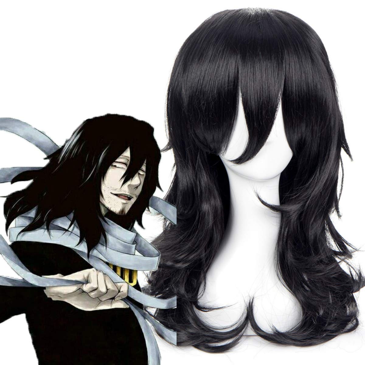 Price:$13.99    Shumeier My Hero Academia Shouta Aizawa Synthetic Cosplay Anime Hair Wig  Beauty