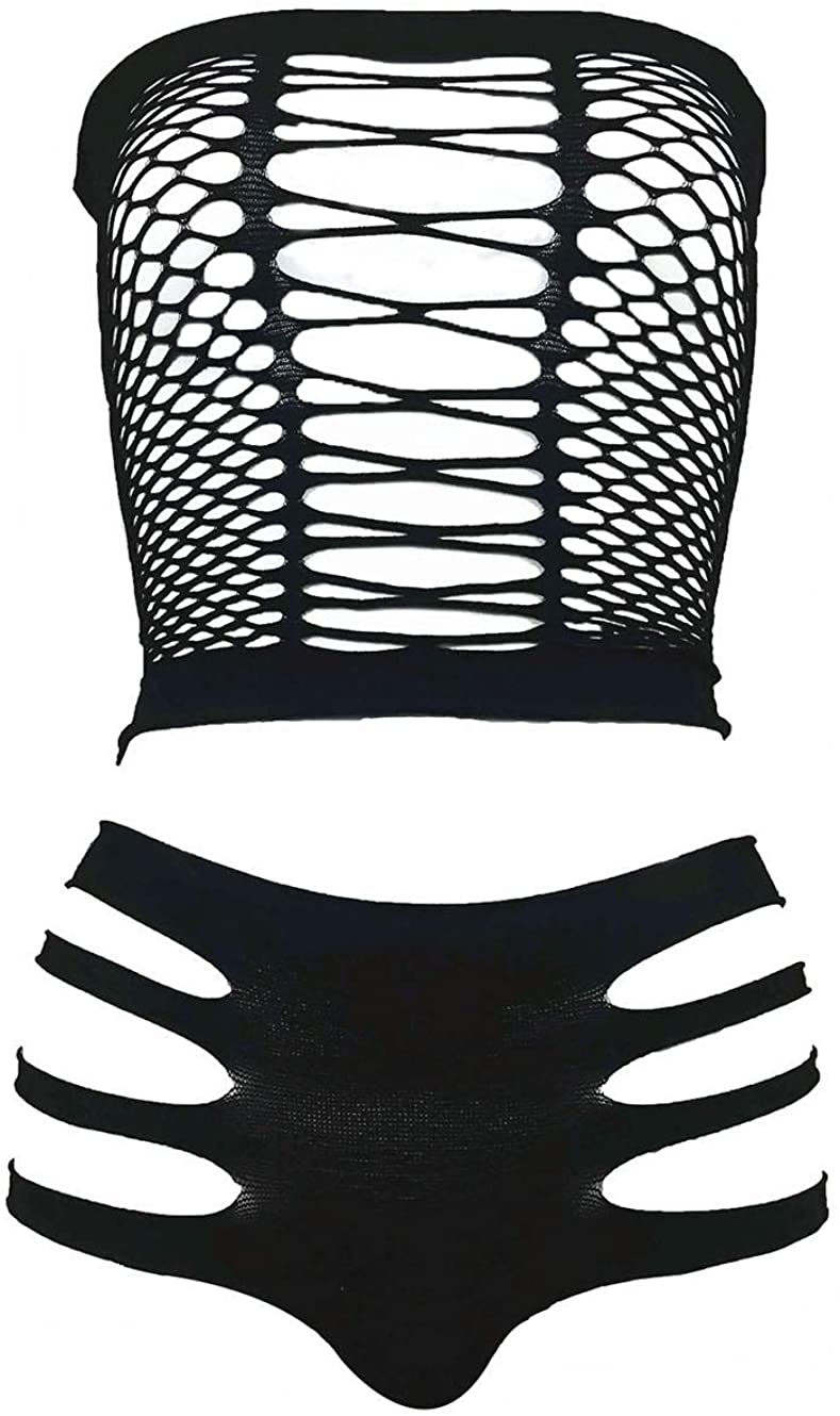 Price:$8.55 LEMON GIRL Women's Set US4-18 Lingerie Fishnet Babydoll Bodysuit Mini Dress Black at Amazon Women’s Clothing store