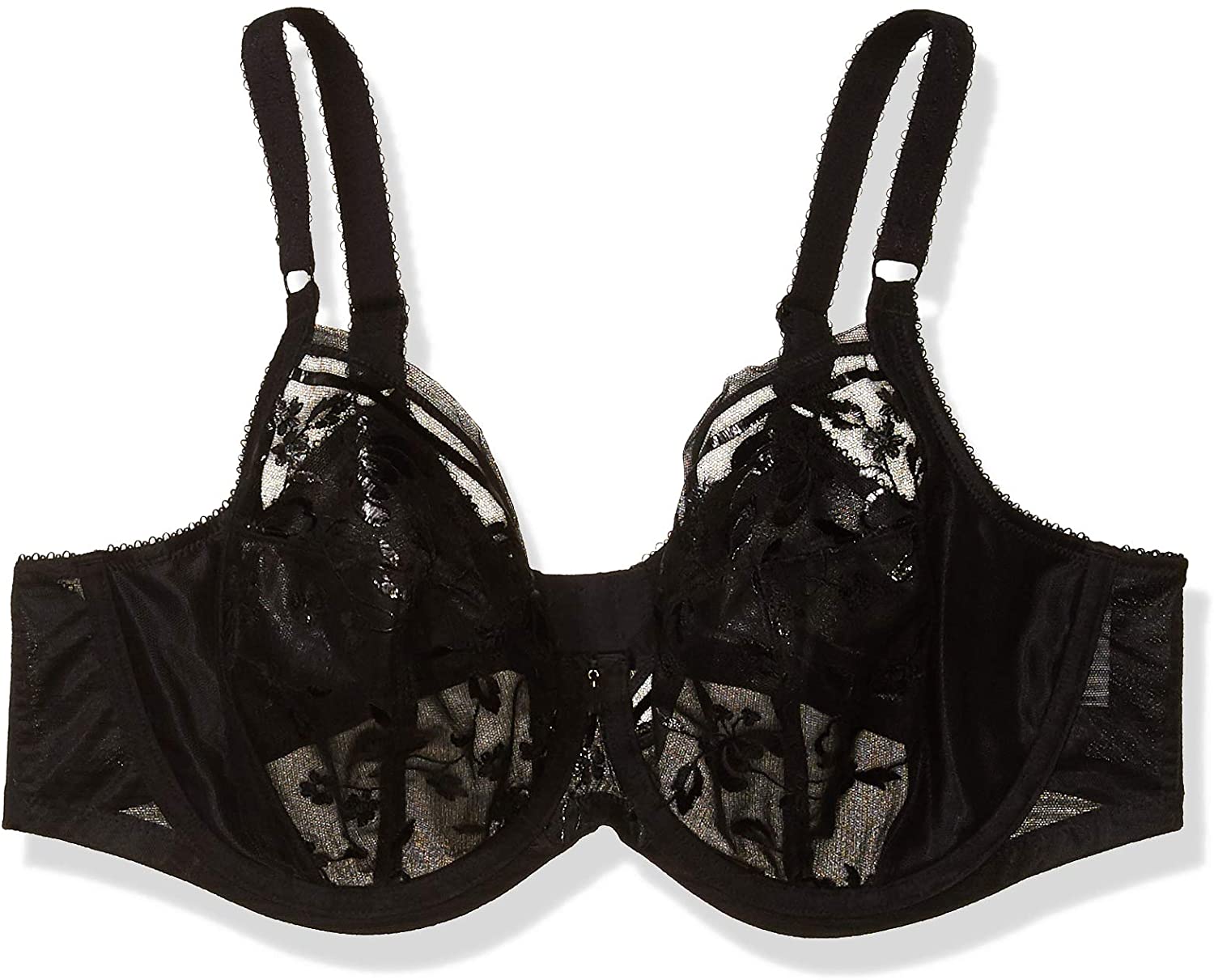Price:$34.27 Elomi Women's Plus Size Roxanne Sexy Sheer Vinyl-Look Underwired Plunge at Amazon Women’s Clothing store