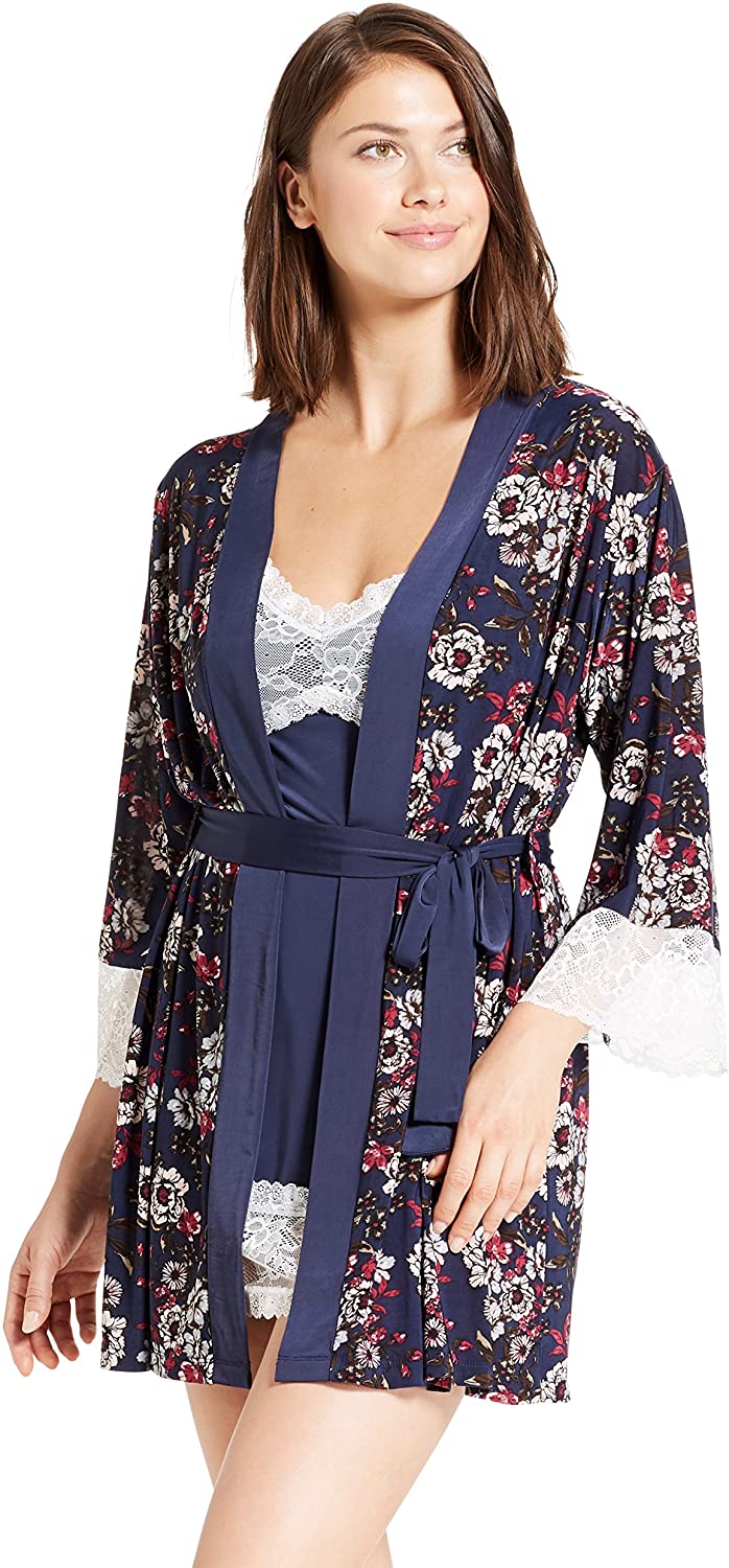 Price:$14.99 Nanette Lepore Womens Chemise Nightgown and Robe Pajama Sleep Set at Amazon Women’s Clothing store