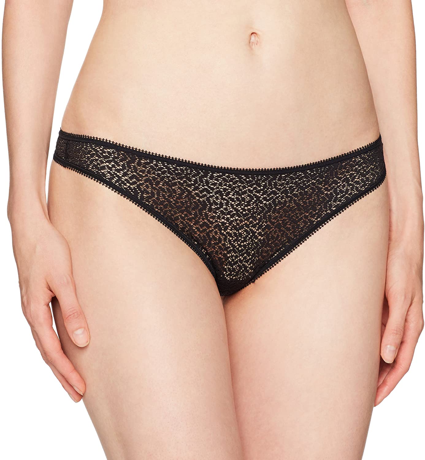 Price:$6.84    DKNY Women's Modern lace Trim Thong  Clothing