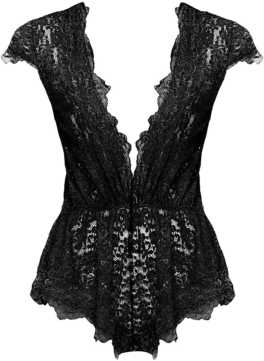 Price:$15.00 Ruzishun Sexy Lingerie for Women Lace Teddy Lingerie Deep V Open Plus Size Nightgown at Amazon Women’s Clothing store