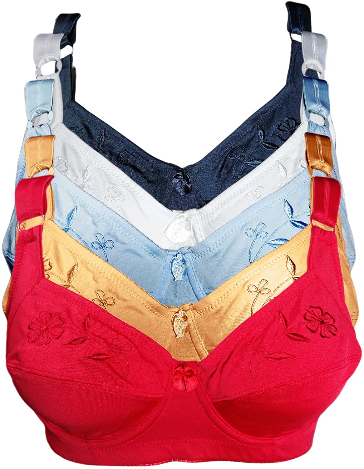Price:$28.98 Capricia O'dare 6 Pack Women's Plus Size Bras Full Coverage Underwire Support Lingerie Size 46D at Amazon Women’s Clothing store