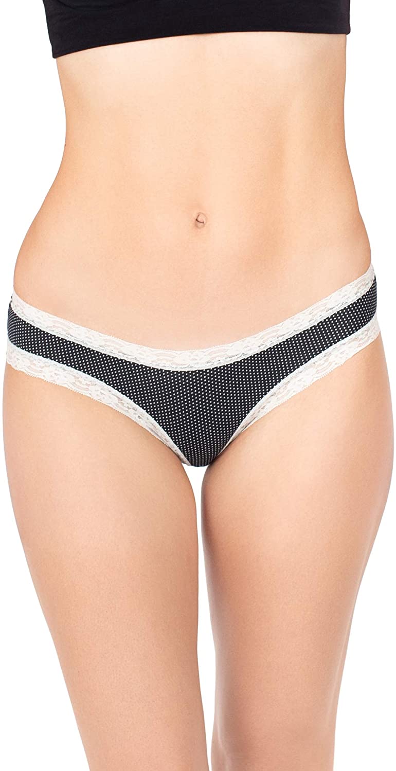 Price:$19.95 Kindred Bravely Lace Trim Cheeky Underwear | Low-Rise Panties for Women 3 Pack (Small, Assorted) at Amazon Women’s Clothing store