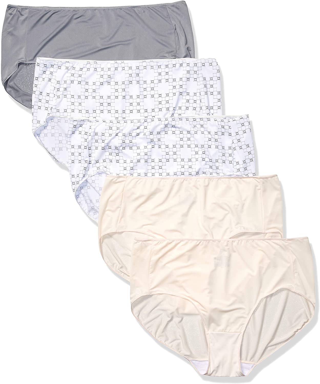 Price:$11.00 JUST MY SIZE Women's Smooth Stretch Microfiber Brief 5-Pack at Amazon Women’s Clothing store