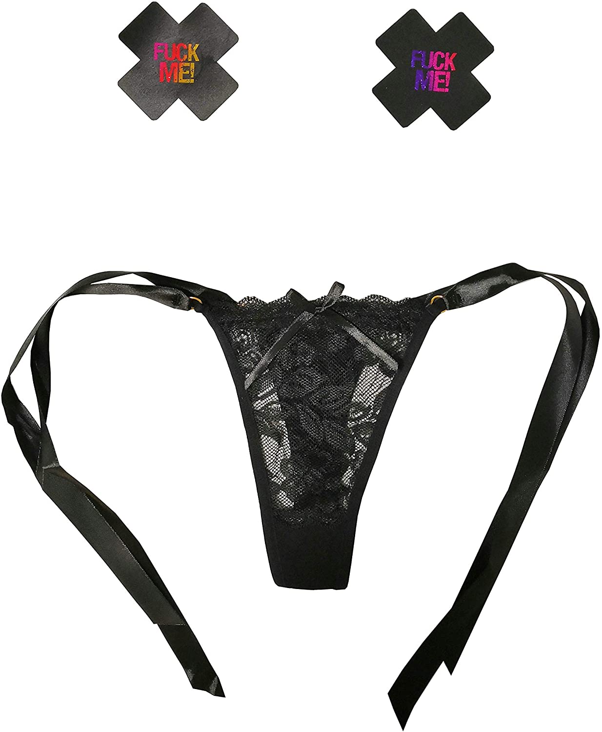 Price:$3.99    Celamirio Women's Sexy Side Tie Lace Thong Panties  Clothing