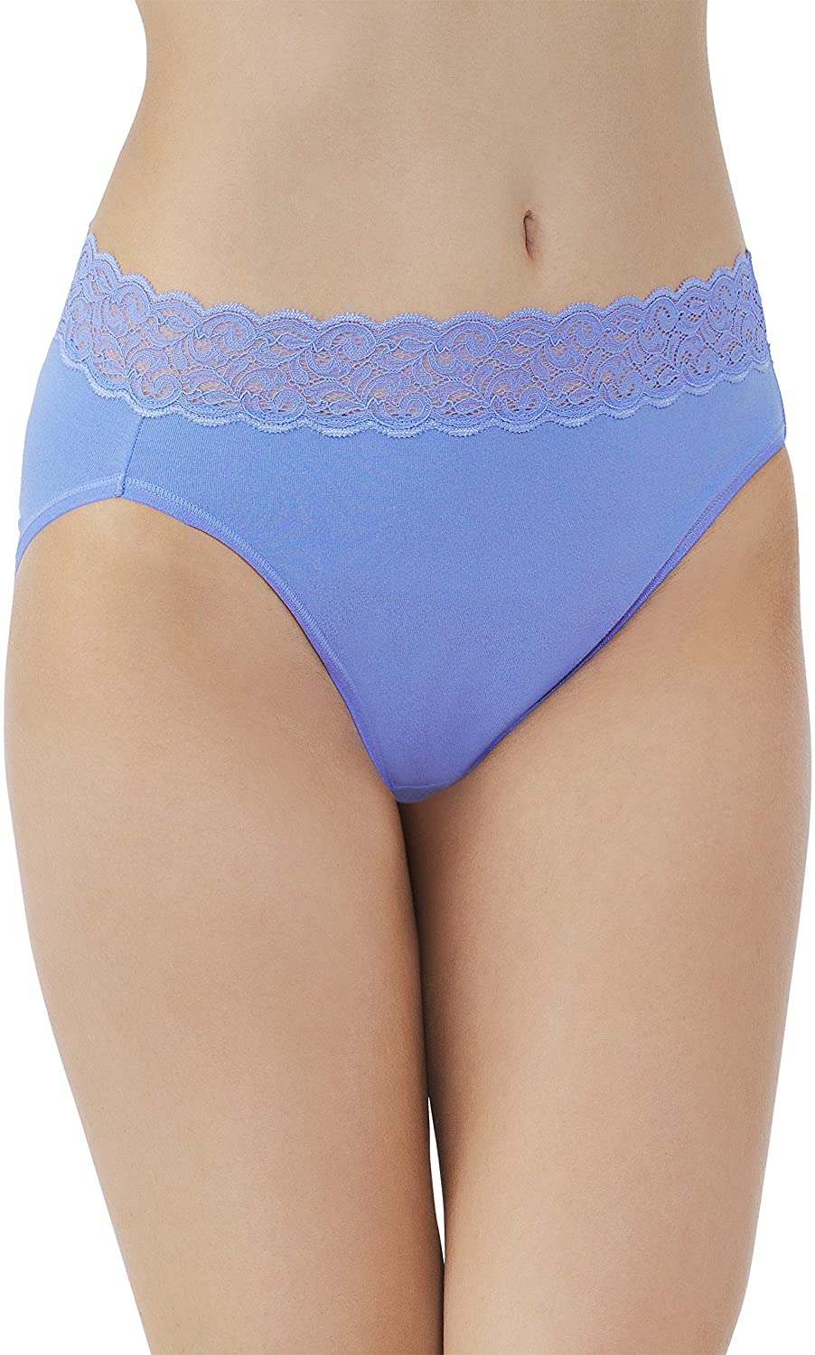 Price:$8.00 Vanity Fair Women's Flattering Lace Cotton Stretch Hi Cut Panty 13395 at Amazon Women’s Clothing store
