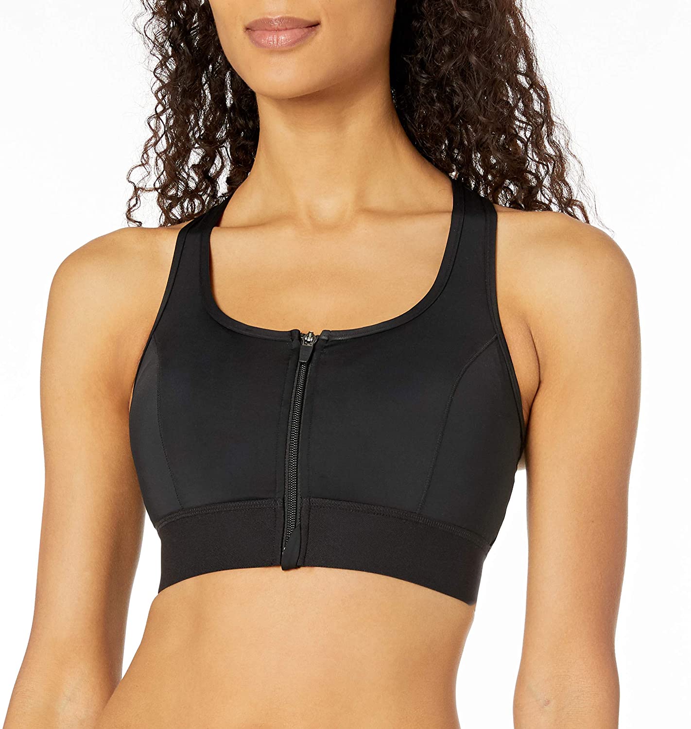Price:$37.95 Amoena Women's Zip Front Medium Support Pocketed Sport Bra at Amazon Women’s Clothing store