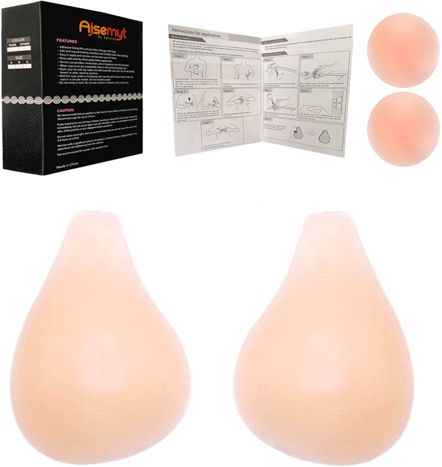 Price:$18.99 Silicone Adhesive Lift Bra, Invisible Backless Nipplecovers, Push Up Sticky Bra, Premium Quality and Safe Material, User Friendly Design, Natural Look, Washable and Reusable Nude at Amazon Women’s Clothing store