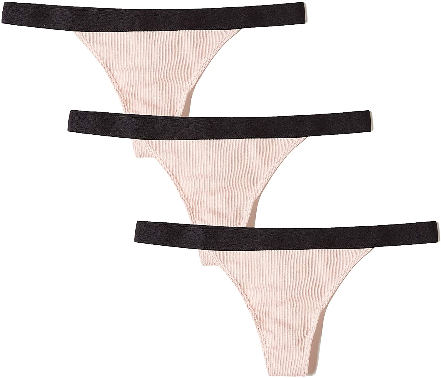 Price:$5.77    Amazon Brand - Iris & Lilly Women's Cotton Rib Low Rise Thong Panty, 3-Pack  Clothing