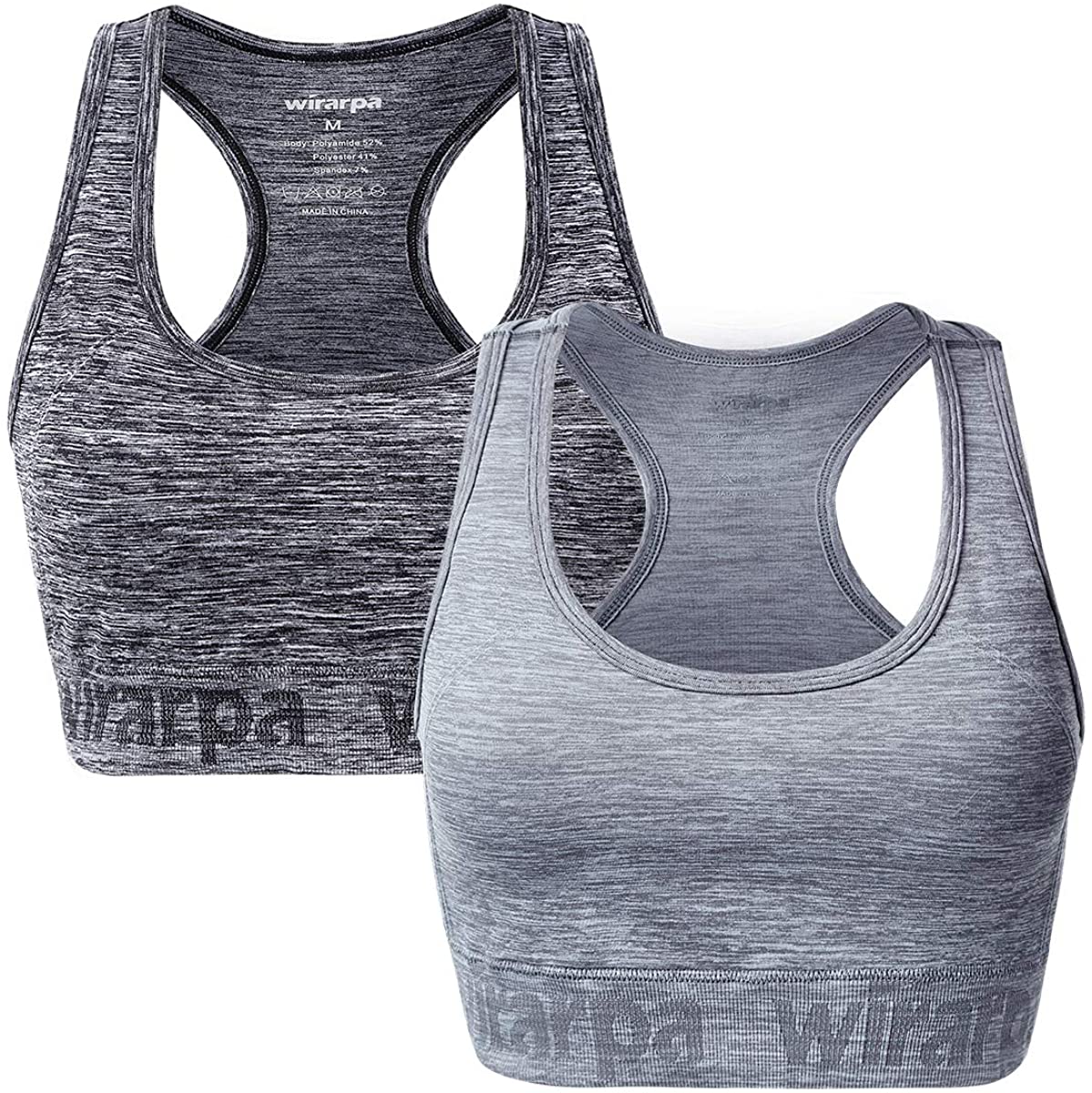 Price:$16.99 wirarpa Sports Bra for Women Medium Impact Yoga Workout Bra Padded - Ladies Gym Activewear Bra Multipack at Amazon Women’s Clothing store