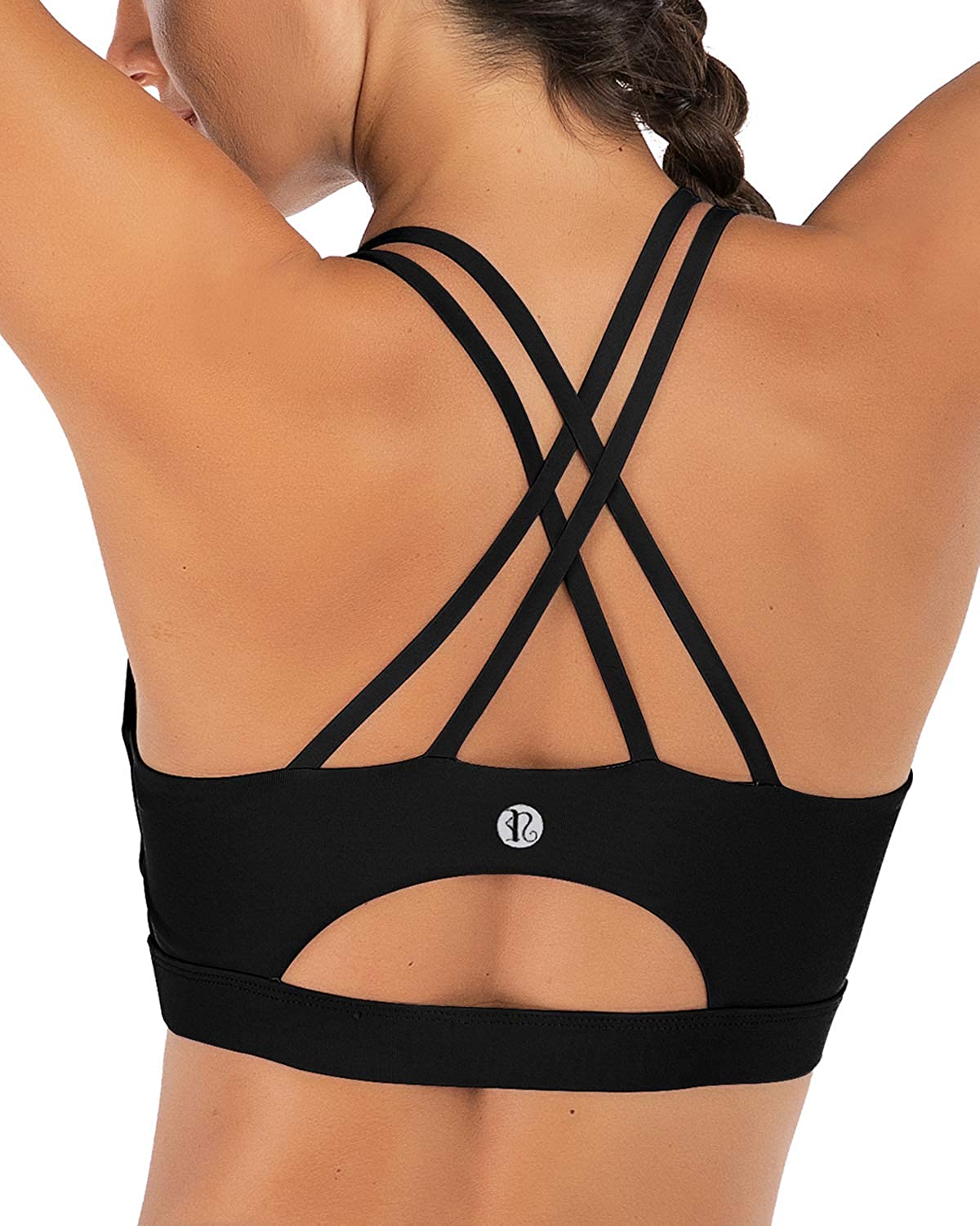 Price:$15.99 RUNNING GIRL Strappy Sports Bra for Women, Sexy Crisscross Back Medium Support Yoga Bra with Removable Cups at Amazon Women’s Clothing store