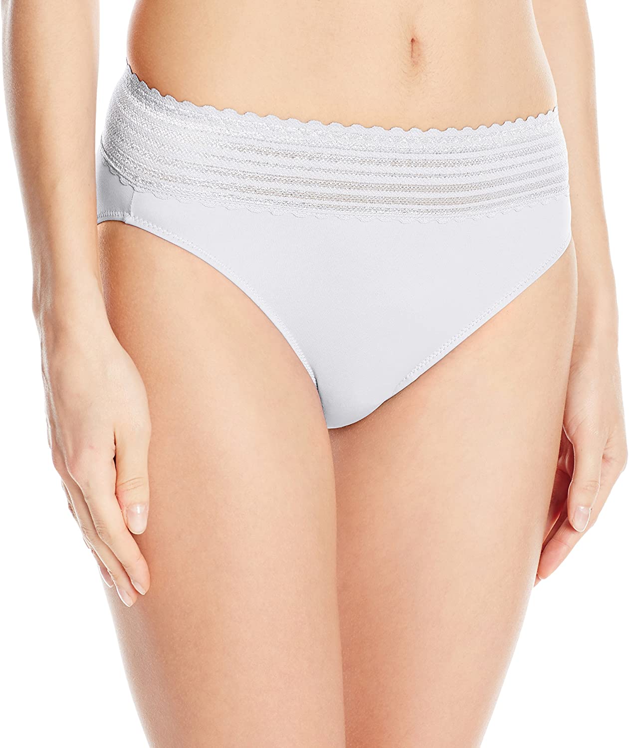 Price:$6.95 Warner's Women's No Pinching No Problems Lace Hi Cut Brief Panty at Amazon Women’s Clothing store