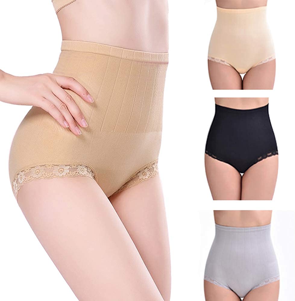 Price:$19.99 Womens Postpartum Underwear Shapewear Tummy Control Panties Compression lace Lingerie High Waist Briefs (Medium, Yellow+Black+Grey) at Amazon Women’s Clothing store