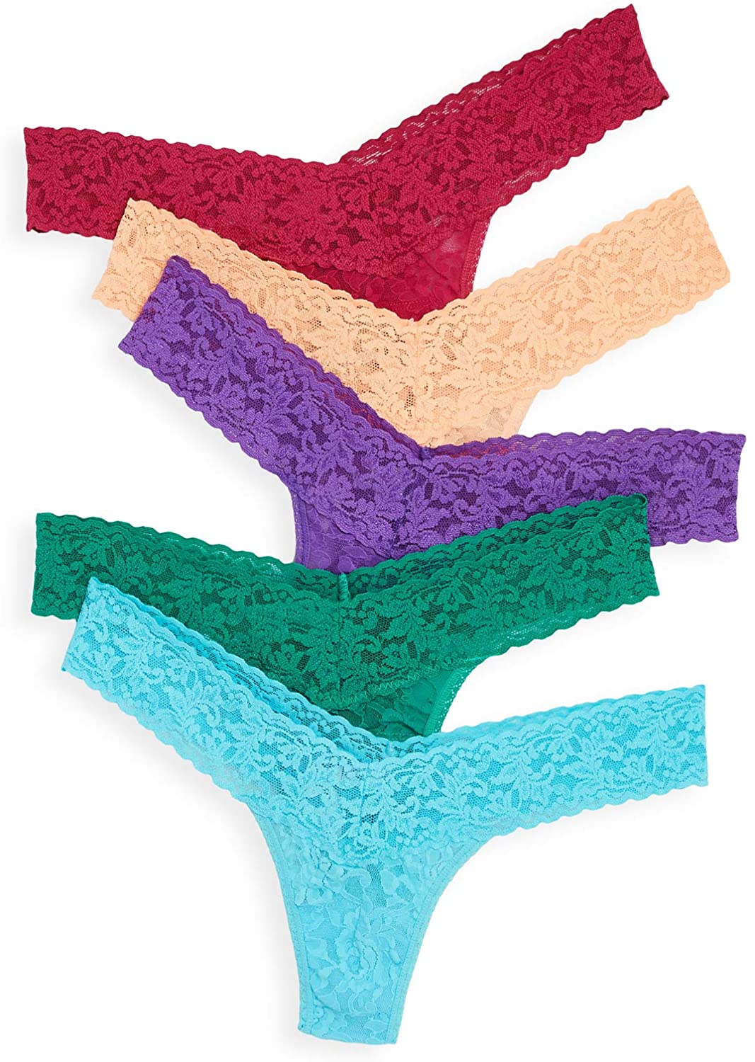 Price:$69.98    hanky panky Signature Lace Low Rise Thong 5-Pack Tribeca One Size  Clothing