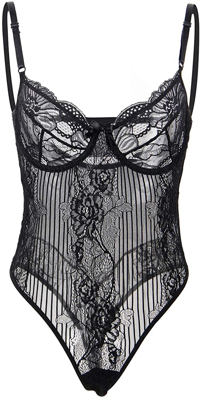 Price:$16.99 Women Bodysuit Lingerie Sexy Plus Size Lace One Piece Teddy Babydoll Chemise Sleepwear Black 3X-Large at Amazon Women’s Clothing store