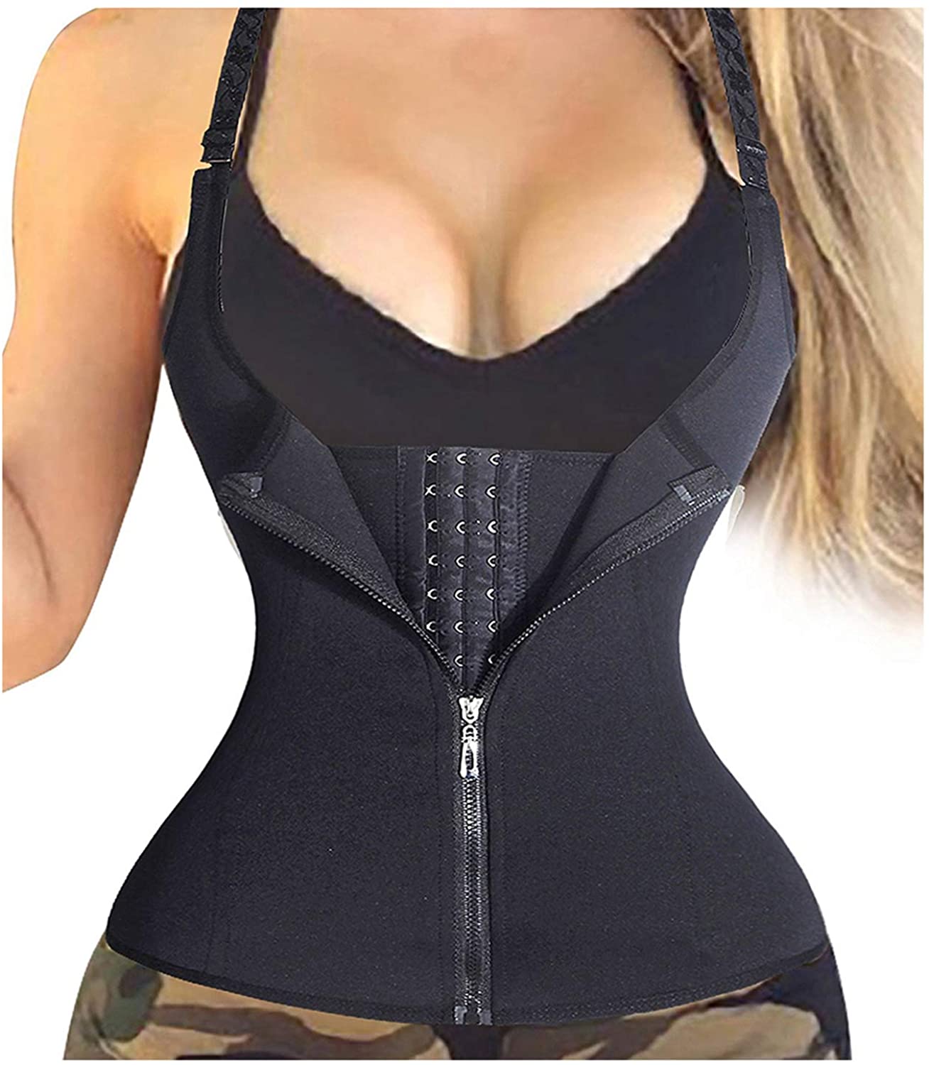 Price:$22.99 LODAY Waist Trainer Corset for Weight Loss Tummy Control Sport Workout Body Shaper Black at Amazon Women’s Clothing store