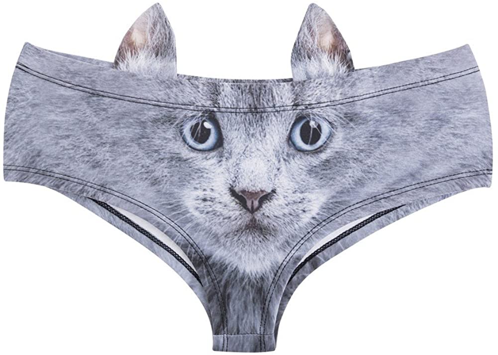 Price:$8.99 Hamrank Lady's Animal Briefs with Ears Hipster Underwear Lingerie, Cat at Amazon Women’s Clothing store