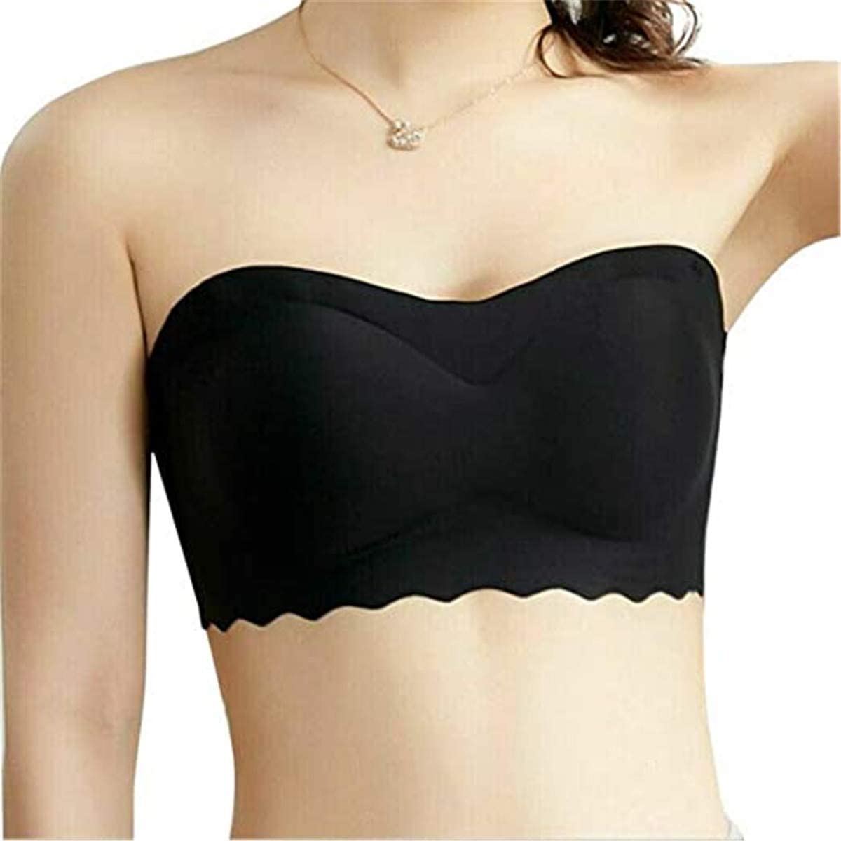 Price:$12.56 TIFALEX Ice Silk Air Bra Seamless Wrapped Bra Strapless Breathable Soft Tube Top Bandeau Bra Strap Chest Pad for Women at Amazon Women’s Clothing store