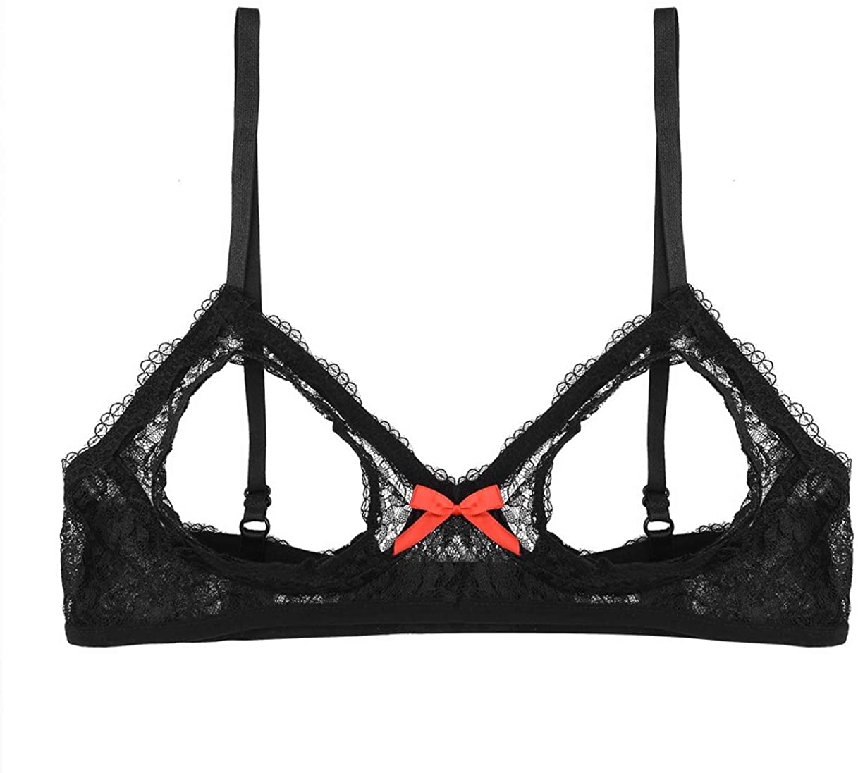 Price:$5.95 QinCiao Women's Lace Shelf Bra Non-Padded Lingerie Bra Tops Triangle Bralette Top Nightwear at Amazon Women’s Clothing store