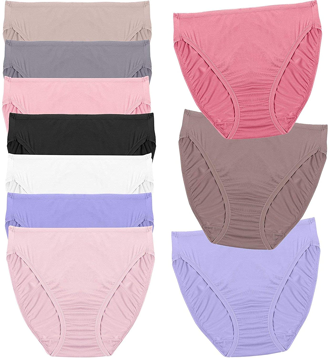 Price:$28.99 Fruit of the Loom Women's Microfiber 10 Pack Hi-Cut Panties at Amazon Women’s Clothing store