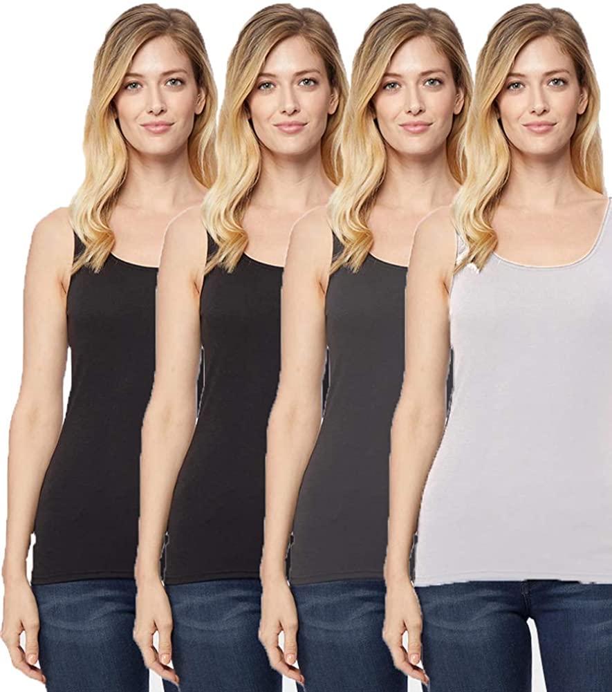 Price:$10.22 32 DEGREES Cool Women's 2-Way Tank 4-Pack (Scoop Neck/V Neck) at Amazon Women’s Clothing store
