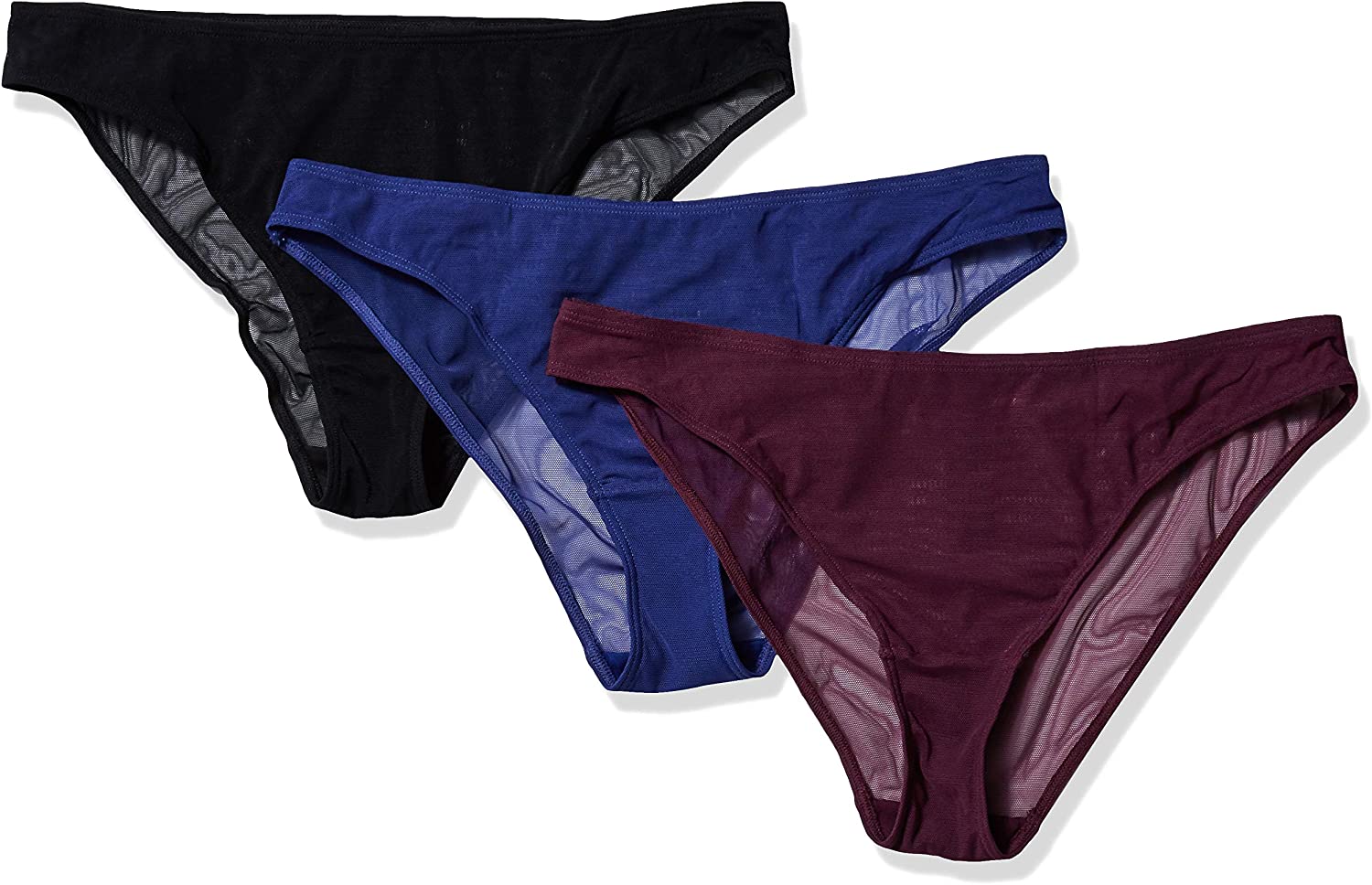 Price:$22.00    Amazon Brand - Mae Women's Stripe Bikini Panty, 3 Pack  Clothing
