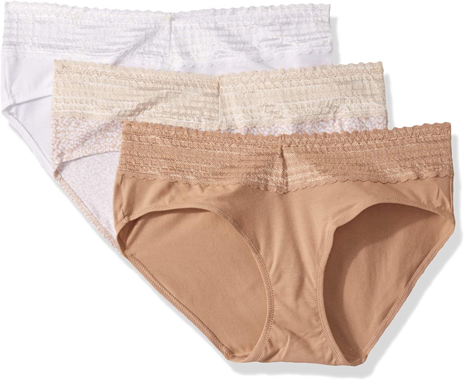 Price:$10.82 Warner's Women's No Pinching No Problems 3 Pack Cotton Hipster with Lace Panties at Amazon Women’s Clothing store