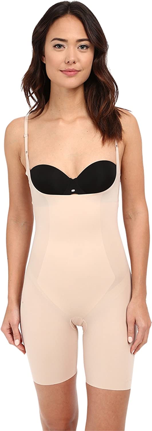 Price:$87.99 SPANX Women's Thinstincts Open-Bust Mid-Thigh Bodysuit at Amazon Women’s Clothing store