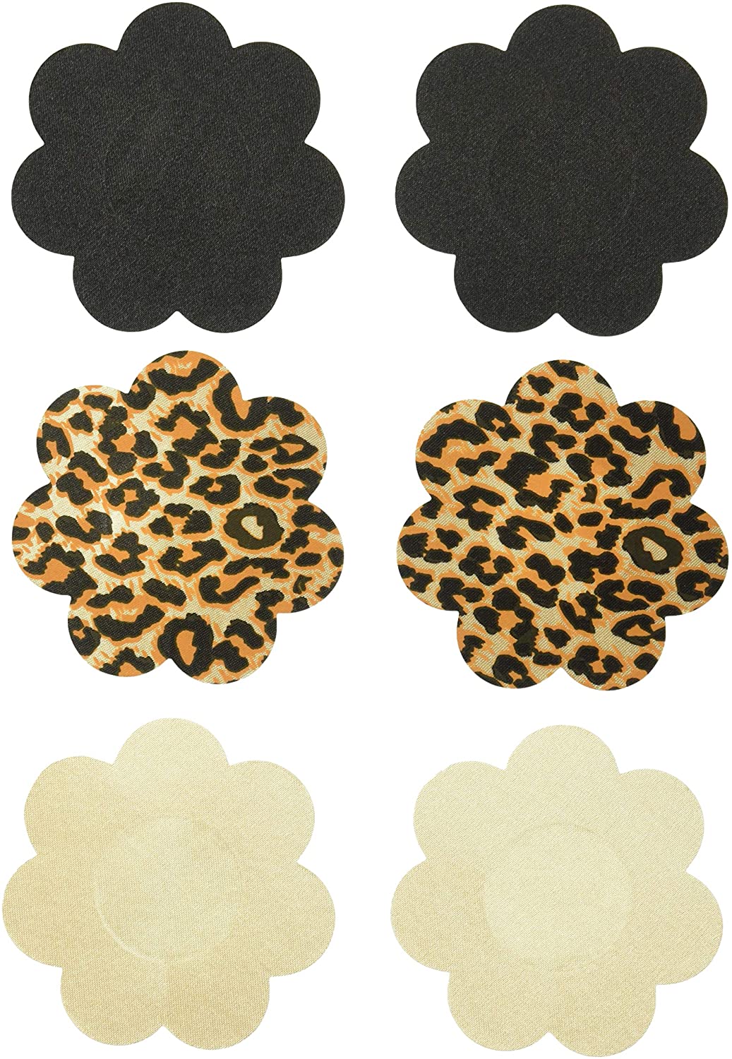 Price:$10.00 The Natural Women's Satin Nipple Covers, Leopard Black Nude, o/s at Amazon Women’s Clothing store  Breast Petals