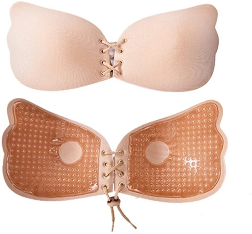 Price:$5.58 TINKSKY Invisible Bra Summer Sexy Push up Drawstring Bra Silicone Self Adhesive Bra Cup A, Gift for Women (Skin-Color) at Amazon Women’s Clothing store