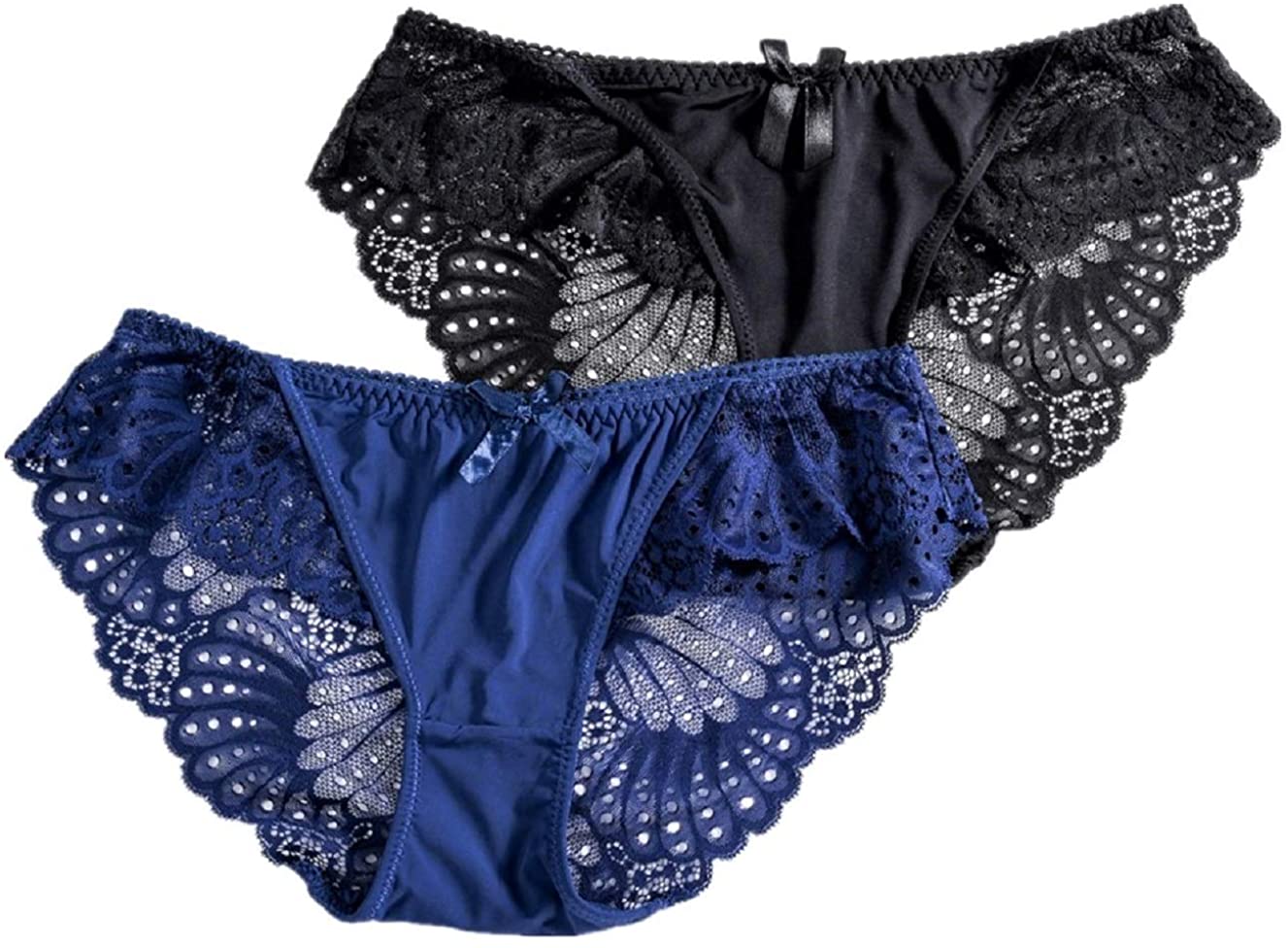 Price:$7.99 Womens Sexy Floral Lace Mid Rise Underwear Briefs Silky Comfort Bikini Panties for Ladies 2 Pack at Amazon Women’s Clothing store